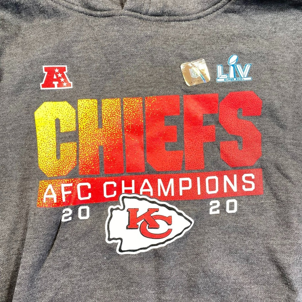 Kansas City Chiefs Hoodie Youth Large Gray Sweatshirt Pullover New NFL Football